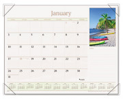 Beaches Monthly Desk Pad Calendar, 22 x 17