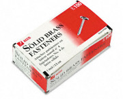 Brass Prong Paper File Fasteners, One Inch Length, 100/Box