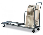 Folding Chair Cart, 12w x 6-ft, Charcoal