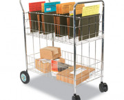 Wire Mail Cart, 2-Shelf, 34-1/4w x 21-1/2d x 39-1/2h, Chrome