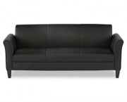 Reception Lounge Furniture, 3-Cushion Sofa, 77w x 31-1/2d x 32h, Black