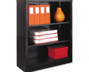 Steel Bookcase, 3 Shelves, 34-1/2w x 13d x 42h, Black