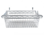 Sliding Wire Basket For Wire Shelving, 18w x 24d x 8h, Silver