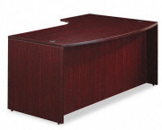 Valencia Series Left-Hand Porkchop Desk Shell, 72w x 48d x 29-1/2h, Mahogany