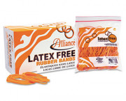 Latex-Free Orange Rubber Bands, Size 19, 3-1/2 x 1/16, 1750/Box