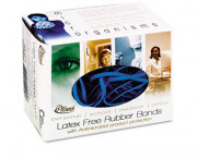 Antimicrobial Cyan Blue Rubber Bands, Size 117B, 7 x 1/8, 1/4lb Box