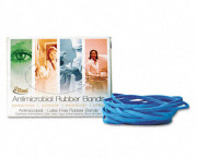 Antimicrobial Cyan Blue Rubber Bands, Size 19, 3-1/2 x 1/16, 1/4lb Box