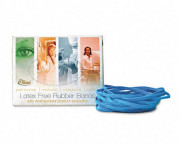 Antimicrobial Cyan Blue Rubber Bands, Size 33, 3-1/2 x 1/8, 1/4lb Box