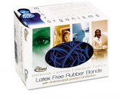 Antimicrobial Rubber Bands, Size 54 (Blue), Sizes 19/33/64 (Mixed), 1/4lb Box