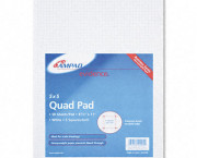 20lb Quadrille Pad w/5 Squares/Inch, Letter, White, 1 50-Sheet Pad