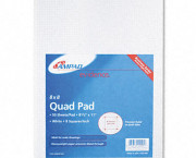 20lb Quadrille Pad w/8 Squares/inch, Letter, White, 50 Sheets/Pad