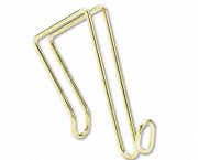 Coat Clip, Single-Sided Hook, 2 3/4 x 4 3/4, Polished Brass