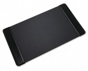 Executive Desk Pad with Leather-Like Side Panels, 36 x 20, Black