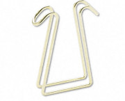 Coat Clip, Double-Sided Hook, 2 3/4 x 4 3/4, Polished Brass