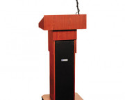 Executive Adjustable Sound Column Lectern, 21w x 15d x 46-1/2h, Mahogany