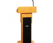 Executive Adjustable Sound Column Lectern, 21w x 15d x 46-1/2h, Medium Oak