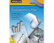 Laser Copier Transparency Film, Removable Sensing Stripe, Ltr, Clear, 100/Box