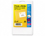 Print or Write Removable Multi-Use Labels, 3 x 4, White, 80/Pack