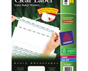 100% Recycled Index Maker Dividers, White 8-Tab, 11 x 8-1/2, 5 Sets/Pack