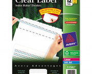 100% Recycled Index Maker Dividers, White 12-Tab, 11 x 8-1/2, 5 Sets/Pack