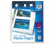 Photo Pages for Four 4 x 6 Horizontal Photos, 3-Hole Punched, 10/Pack