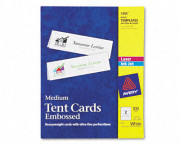 Tent Cards, White, 2-1/2 x 8-1/2, 2 Cards/Sheet, 100 Cards/Box