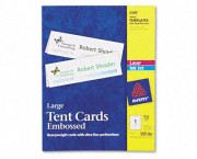 Tent Cards, White, 3-1/2 x 11, 1 Card/Sheet, 50 Cards/Box