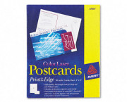 Laser- and Inkjet-Compatible Postcards, 4 x 6, Two per Sheet, 80/Pack