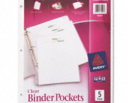 Ring Binder Polypropylene Pockets, 8-1/2 x 11, Clear, 5 Pockets/Pack