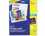 Inkjet Glossy Photo-Quality Postcards, 4-1/4 x 5-1/2, Four per Sheet, 100/Pack