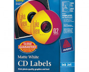 Inkjet CD/DVD Labels, Matte White, 100/Pack