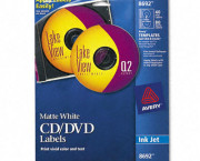 Inkjet CD/DVD Labels, Matte White, 40/Pack