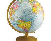 12-Inch Globe with Blue Oceans, Gold-Toned Metal Desktop Base
