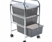 Portable Drawer Organizer, 15-1/2w x 13d x 27h, Chrome/Smoke