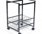 Mobile File Cart w/Sliding Baskets, 15w x 12-7/8d x 20-7/8h, Black