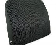 Memory Foam Massage Lumbar Cushion, 12-3/4w x 3-1/2d x 12-1/2h, Black