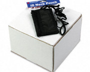 ID Badge Holder w/Convention Neck Pouch, Vertical, 2 1/4w x 3 1/2, Black, 12/PK