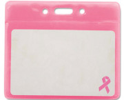 Breast Cancer Awareness Badge Holder, Horizontal, 3 1/2
