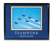 ?Teamwork/Jets? Framed Motivational Print, 30 x 24