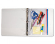 Zip-All Ring Binder Pocket, 8 1/2 x 11, Clear