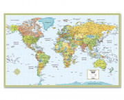 M-Series Full-Color Laminated World Map, 32 x 50