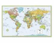 M-Series Full-Color Laminated World Wall Map, 50 x 32