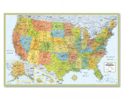 M-Series Full-Color Laminated United States Wall Map, 50 x 32