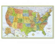 M-Series Full-Color Laminated United States Wall Map, 50 x 32