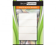 Block Eraser, Latex Free, White, 4/Pack