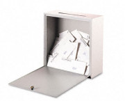 Wall-Mountable Interoffice Mail Collection Box, 18w x 7d x 18h, Platinum