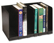 Six Section Book Rack w/Dividers, Steel, 15 x 9 1/4 x 9 1/4, Black