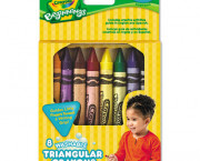 Beginnings Washable Triangular Crayons, Wax, 8/Box