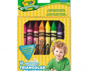 Beginnings Washable Triangular Crayons, Wax, 16/Box