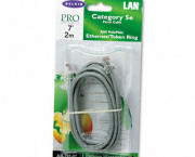 CAT5e Crimped Patch Cable, RJ45 Connectors, 7 ft., Gray